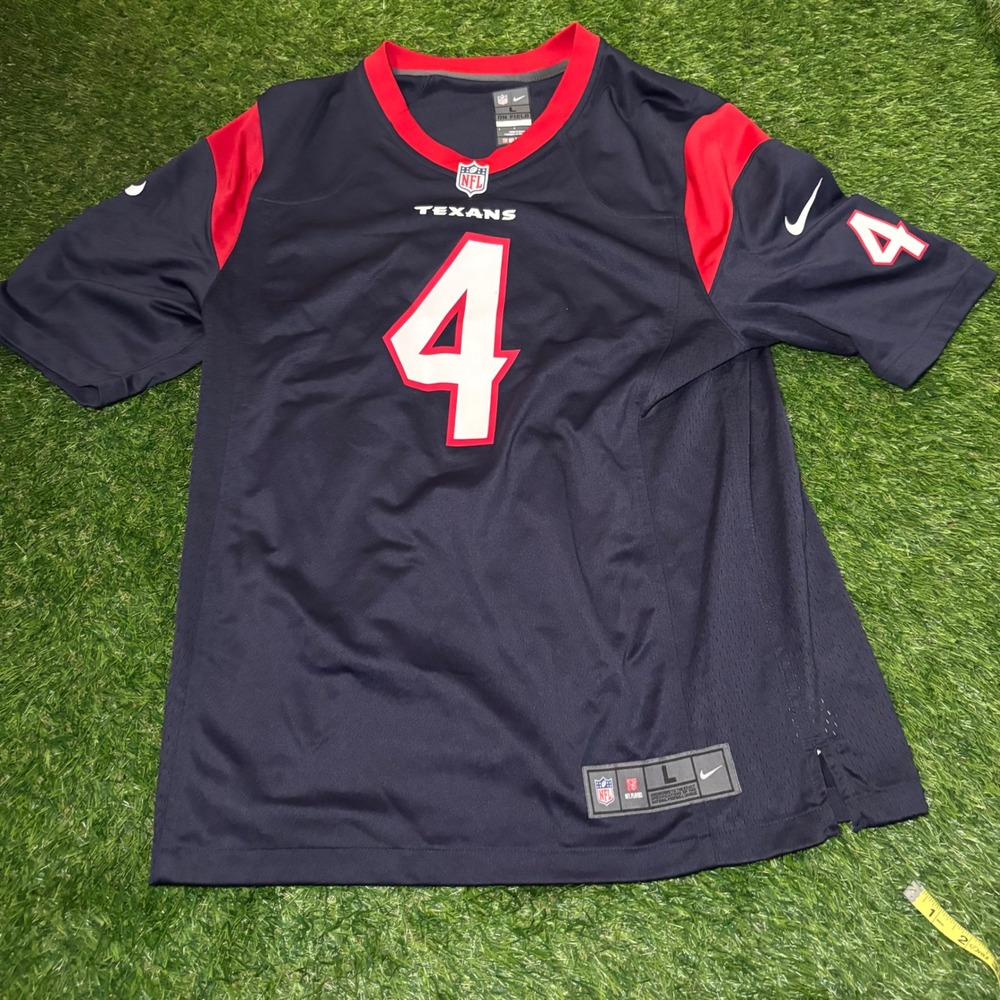 Nike Houston Texans Deshaun Watson 4 NFL Jersey Navy Blue Mens Large